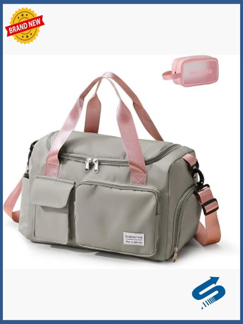Small Gym Bag, Travel Duffle Carry On Weekender with Shoe Compartment